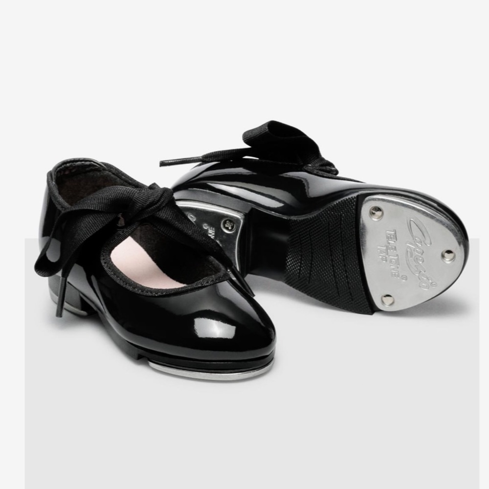 Capezio girls Jr. Tyette Tap Shoe, Black Patent, 11 M US Little Kid